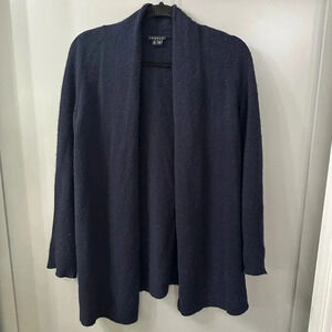Theory Cashmere Cardigan Navy Blue Open Front Size XS